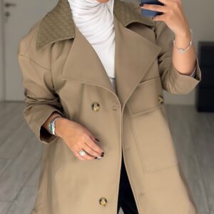 Beige jacket/hand made leather
