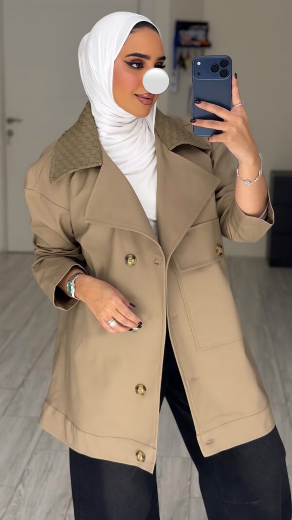 Beige jacket/hand made leather