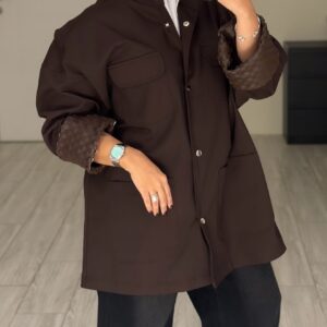 Alternative view of Brown jacket- hand made leather sleeve