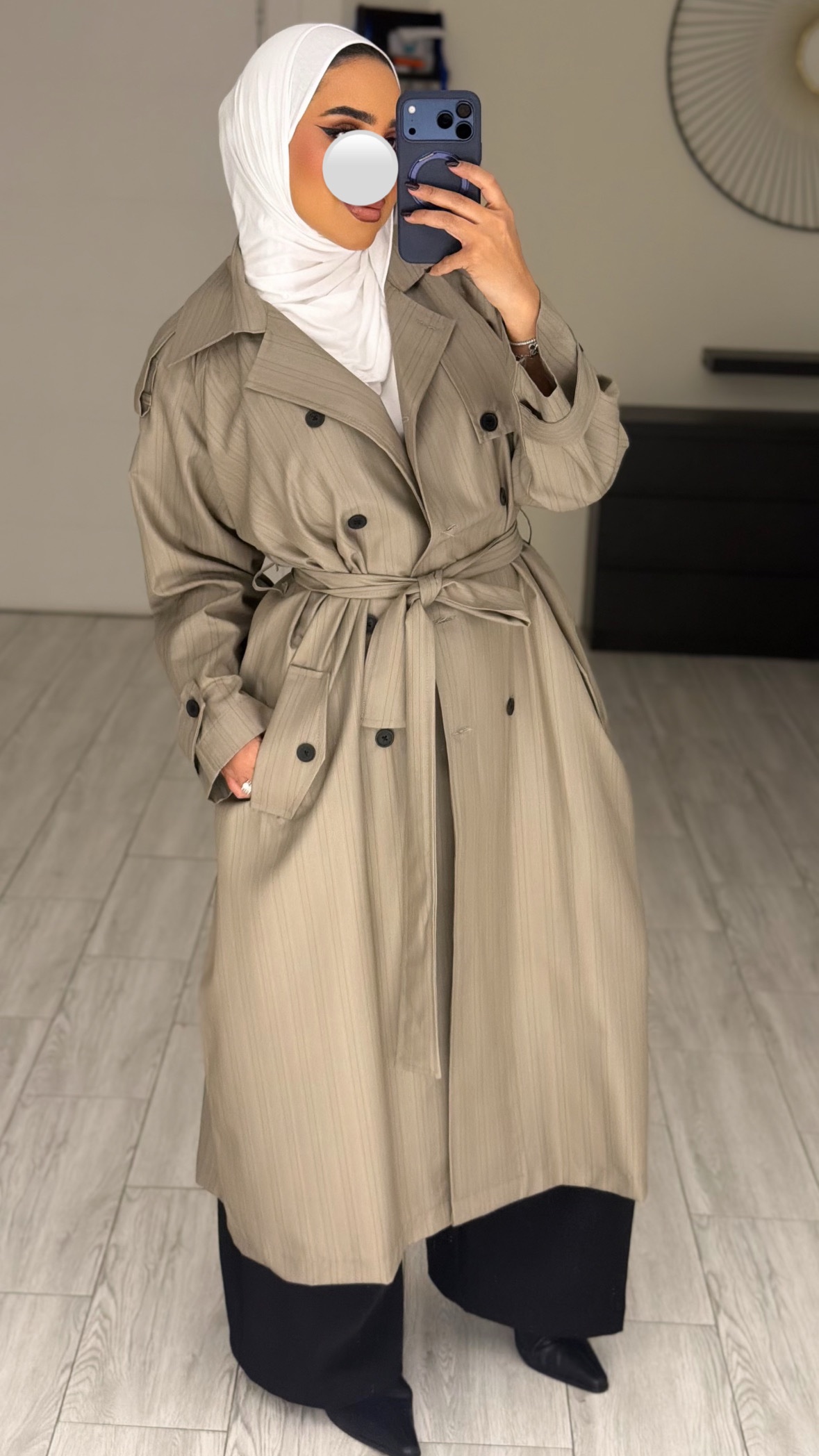 BeigeXBlack Trench - الصورة 3