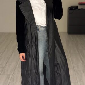 LeatherXVelvet blazer