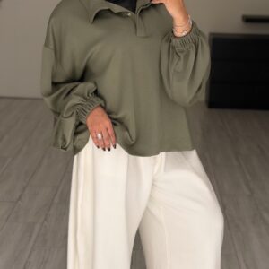 Alternative view of Olive sweater