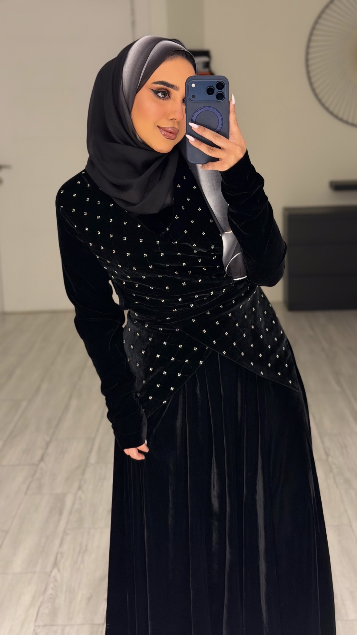 Wrapping Kaftan - Black - الصورة 5