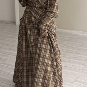 Alternative view of Wrapping Kaftan - Checked Beige