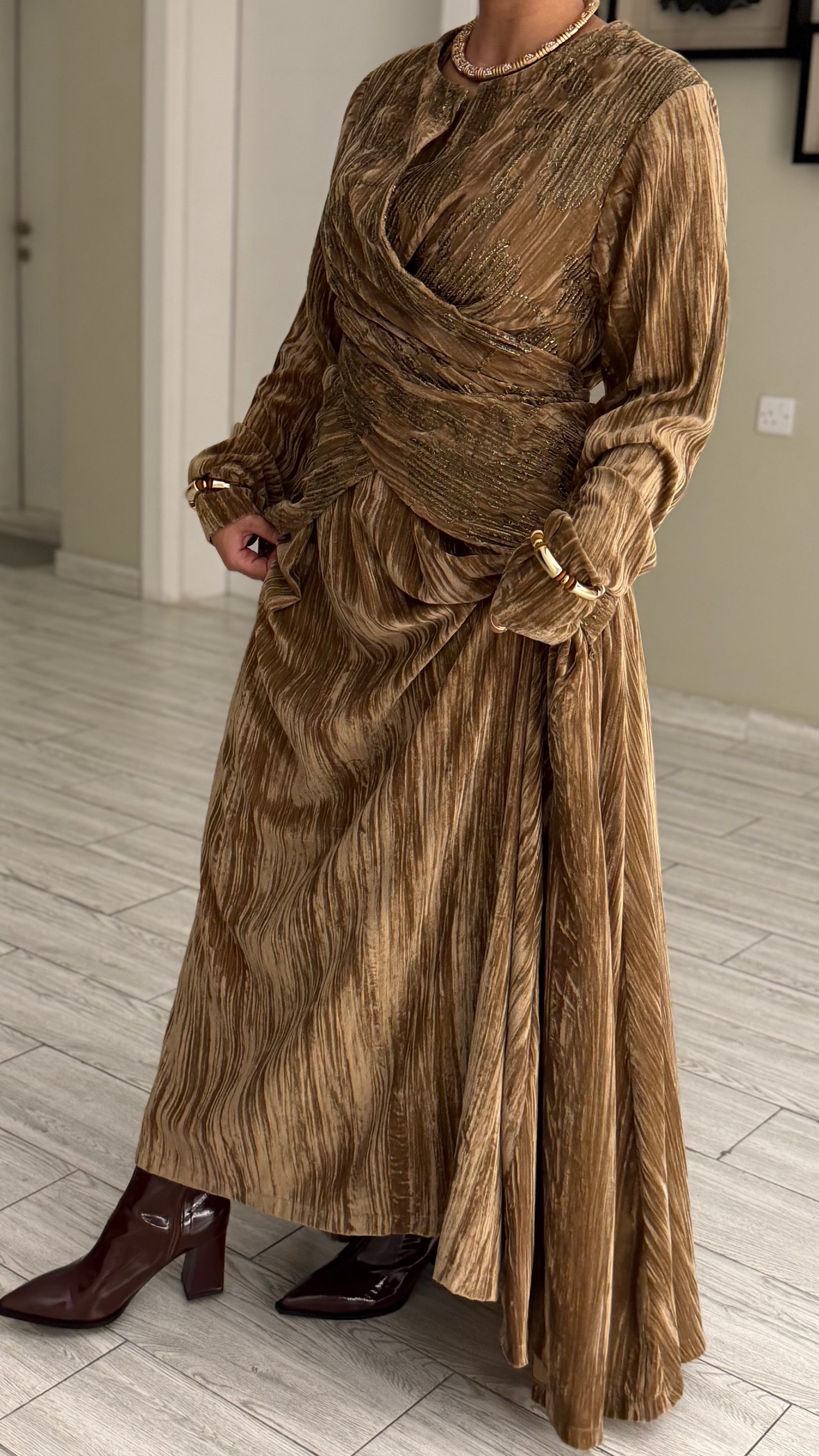 Wrapping Kaftan - Beige - الصورة 4