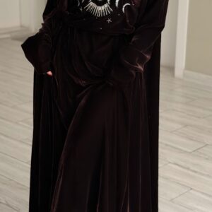 Brown kaftan cardiganxDress- Moon