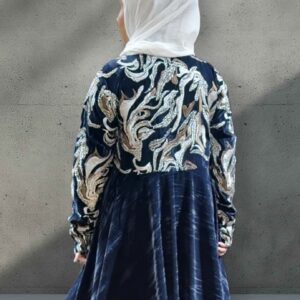 Alternative view of دراعه كلوش شك مخمل - كحلي