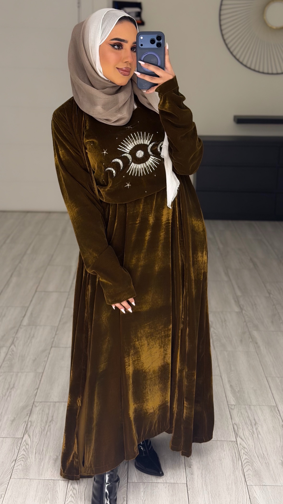 Gold kaftan cardiganxDress- Moon - الصورة 3