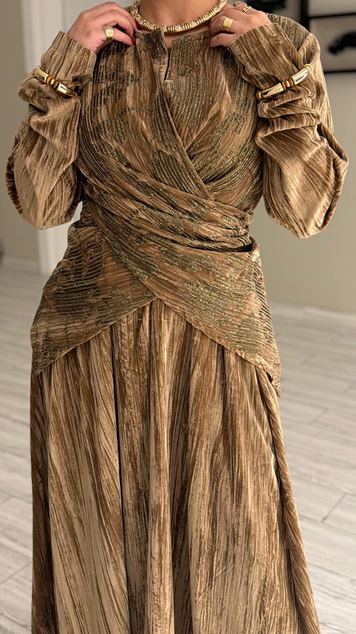 Wrapping Kaftan - Beige - الصورة 5