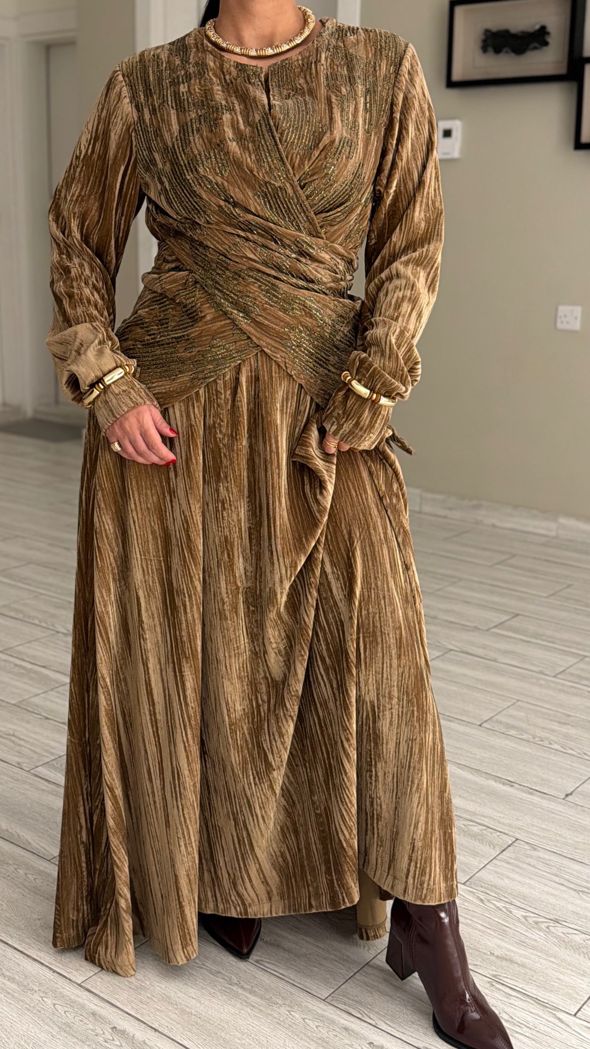 Wrapping Kaftan - Beige - الصورة 3