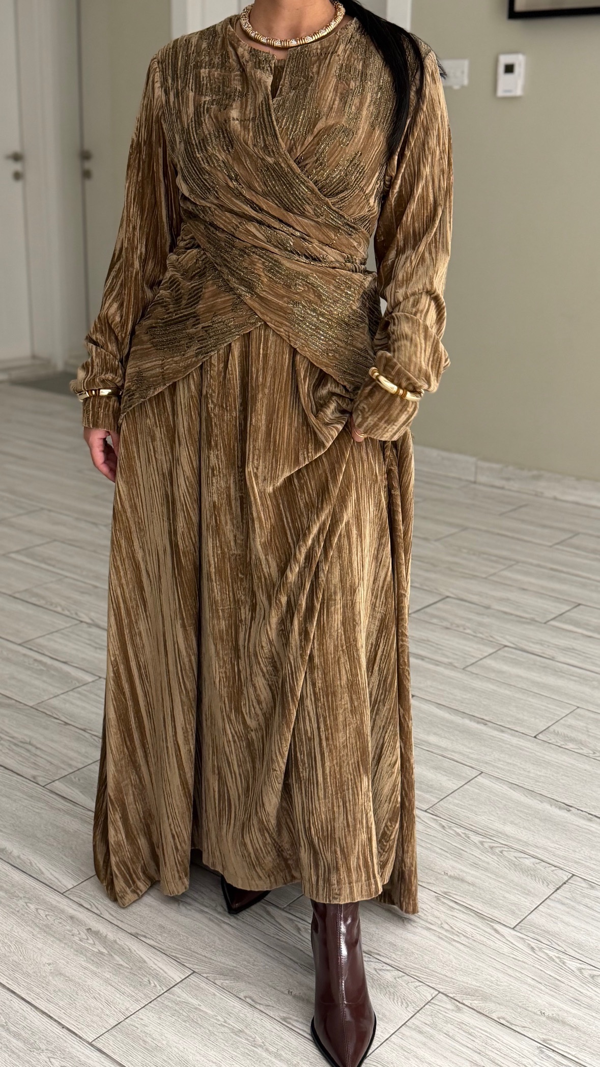 Wrapping Kaftan - Beige - الصورة 2