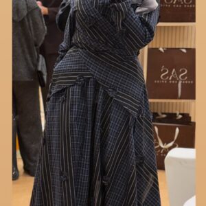 Wrapping Kaftan - Checked blue