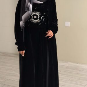 Black kaftan cardiganxDress- Moon