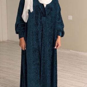 Alternative view of Shinney blue kaftan