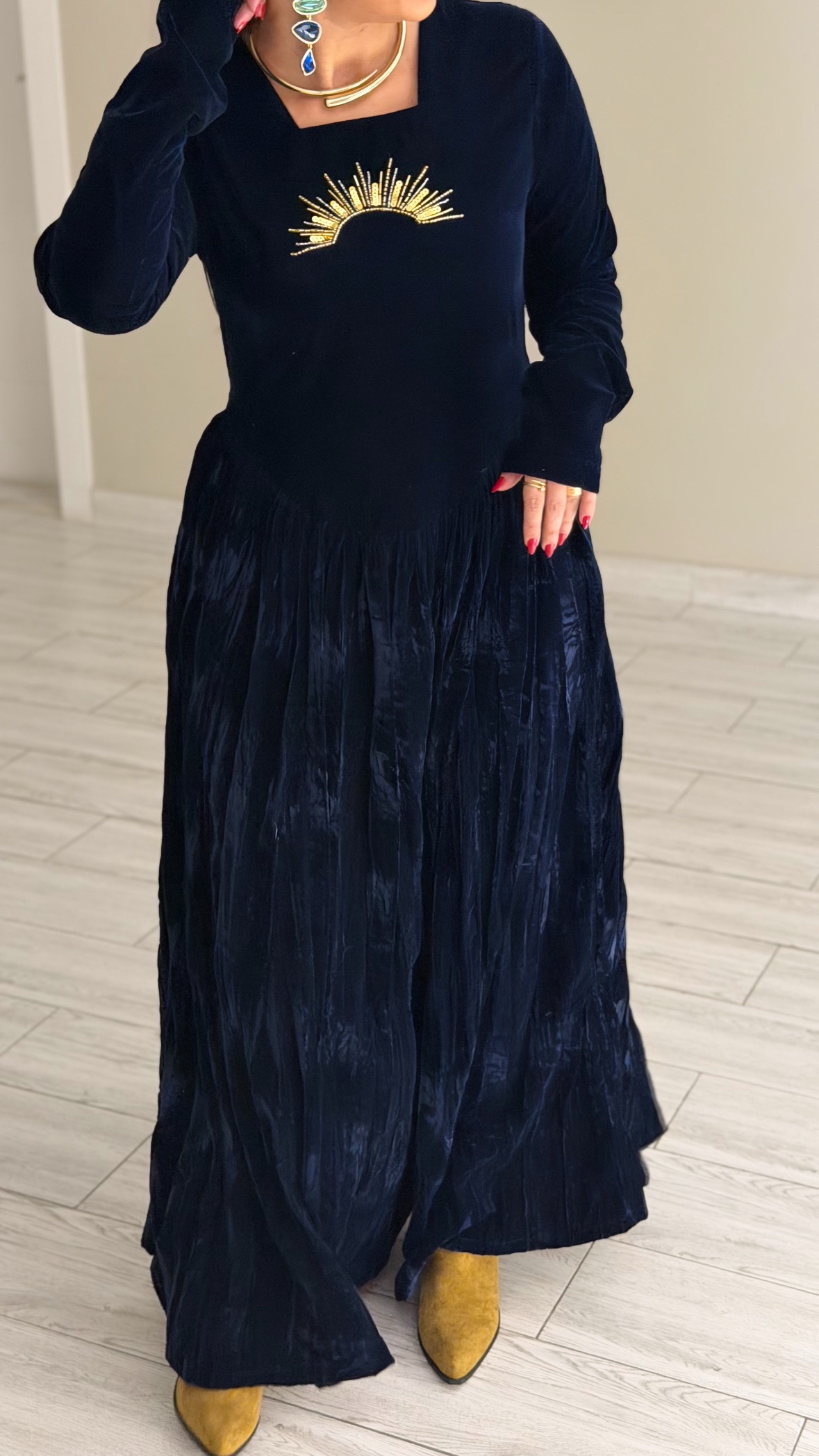 Navy kaftan - Sun - الصورة 2