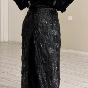 Alternative view of Glitter kaftan - black