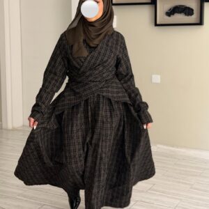 Wrapping Dress - Checked BlackXOlive