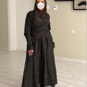 Alternative view of Wrapping Dress - Checked BlackXOlive