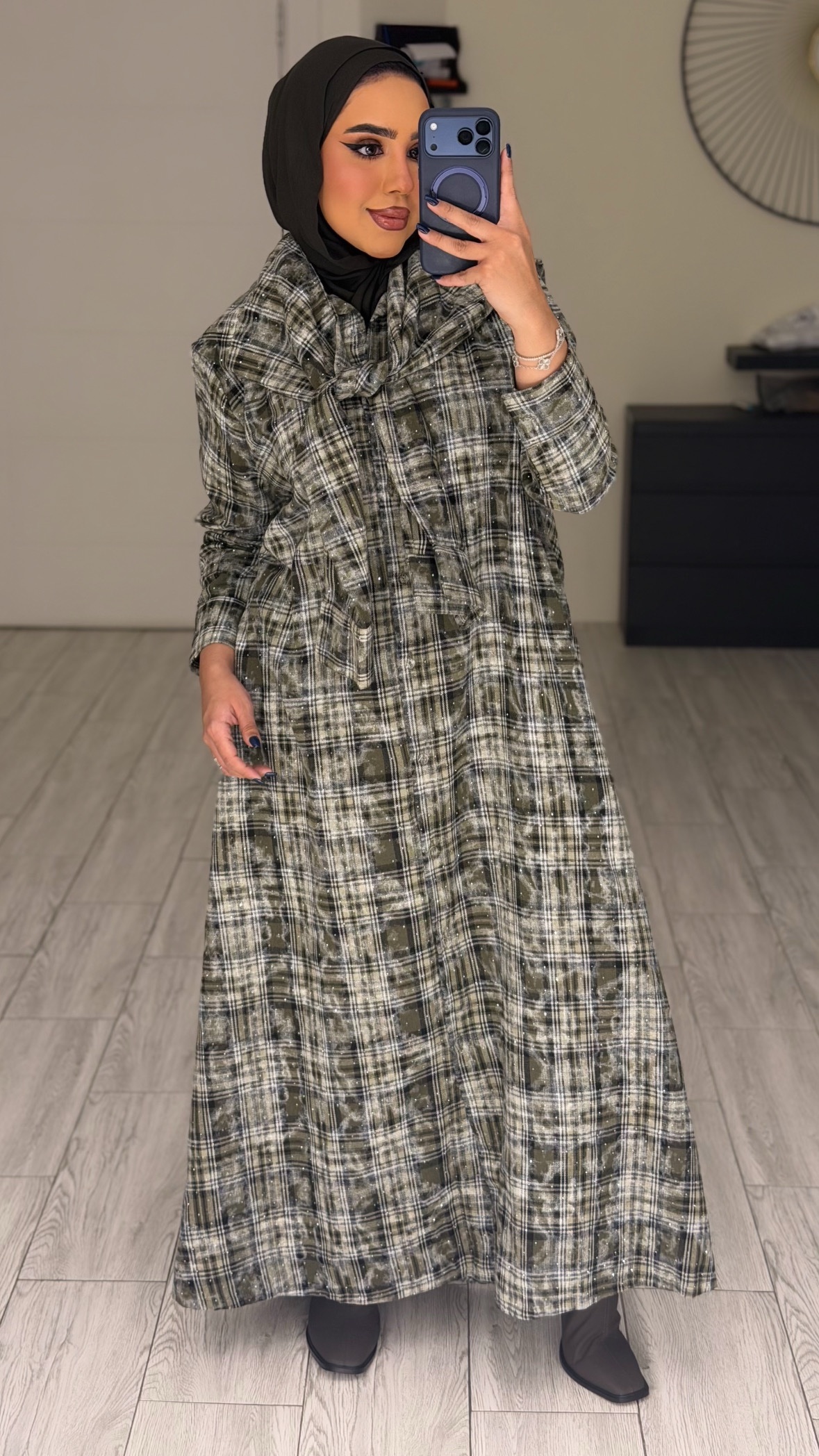 دراعه فري سايز مبكره لون الزيتي - الصورة 4