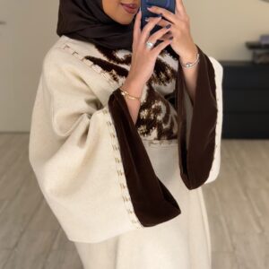 Alternative view of دراعه تطريز بيج - بني