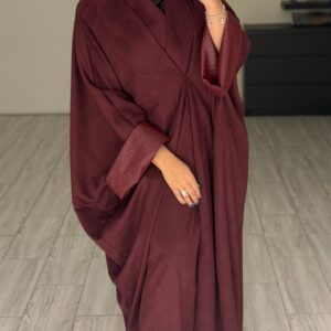 دراعه فري سايز جلد عالايد- عنابي