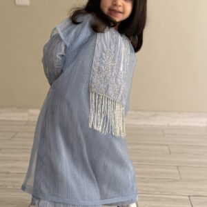 Alternative view of Blue shinney kaftan