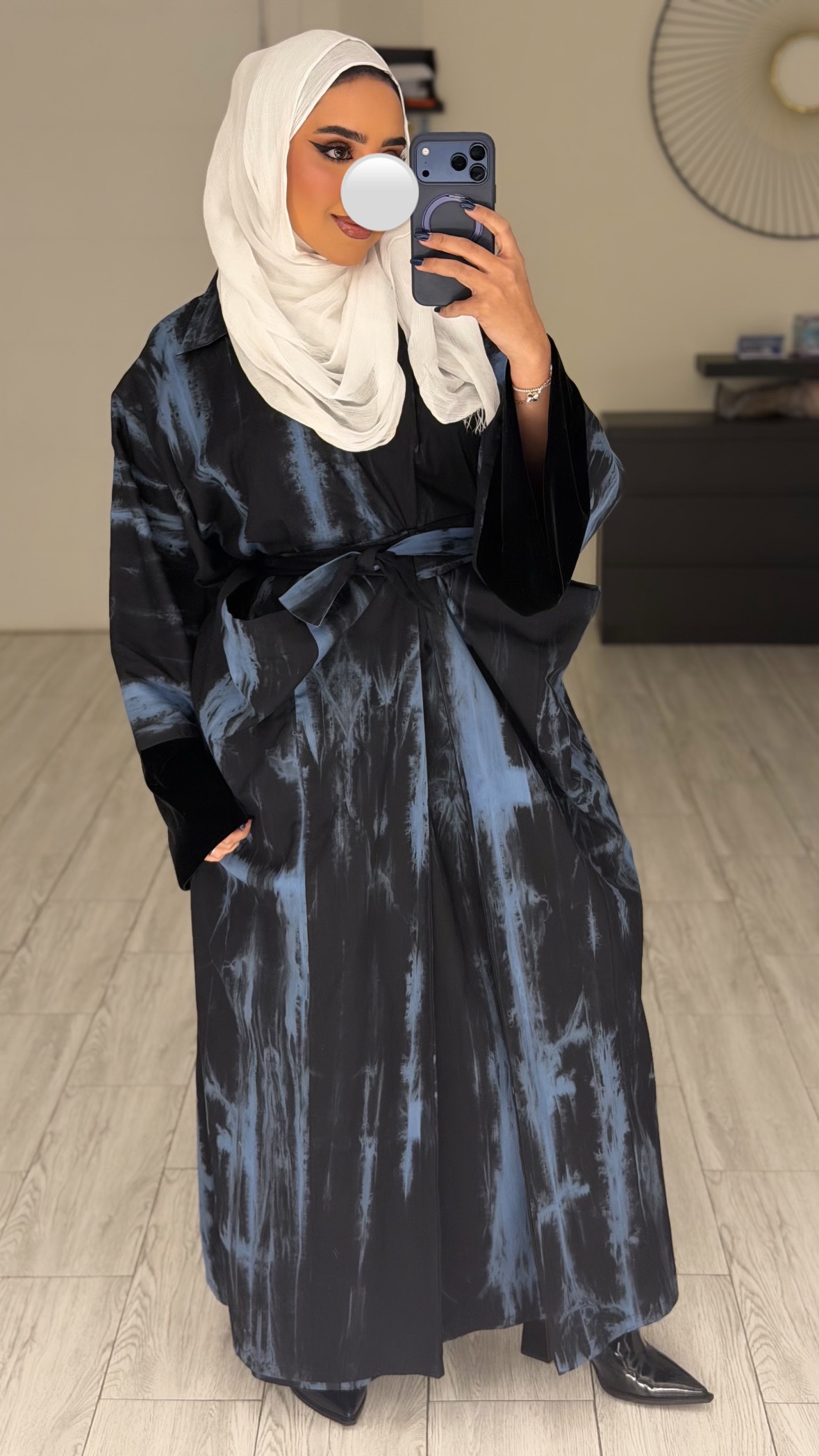 دراعه لف فري سايز - تاي داي ازرق