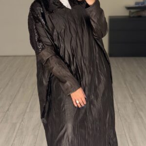 Alternative view of دراعه جلد فري سايز مع ترتر - بني