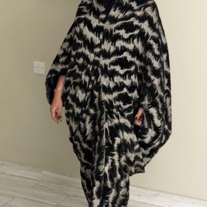 دراعه فري سايز - اسودxابيض