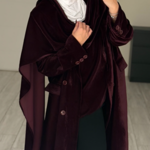Velvet burgundy top- blazer scarf