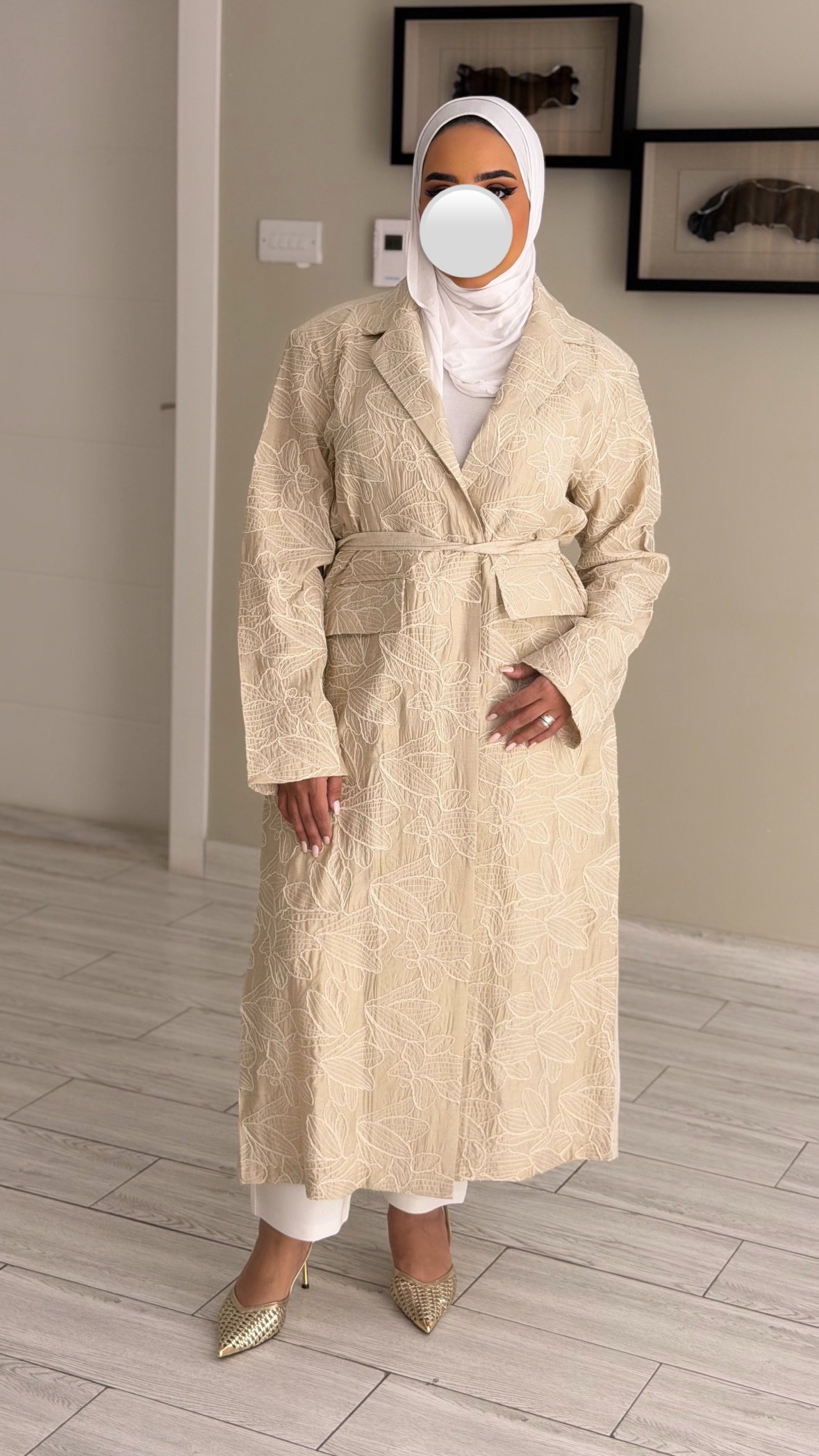 Linen beige blazer - الصورة 10