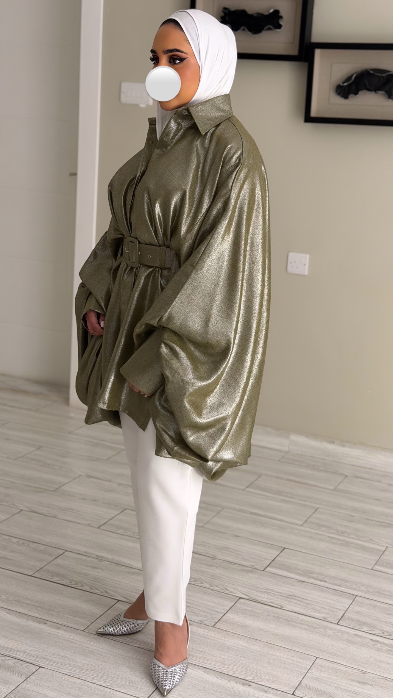 Metalic olive Shirt - الصورة 7