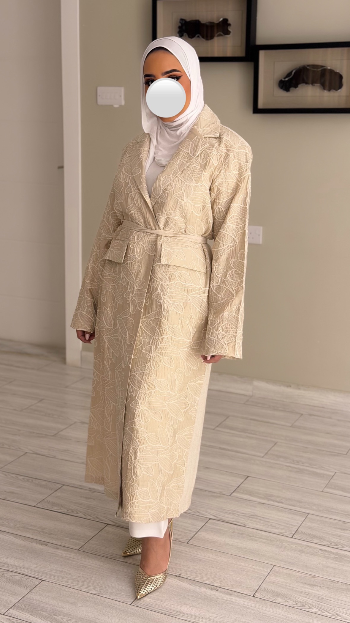 Linen beige blazer - الصورة 3