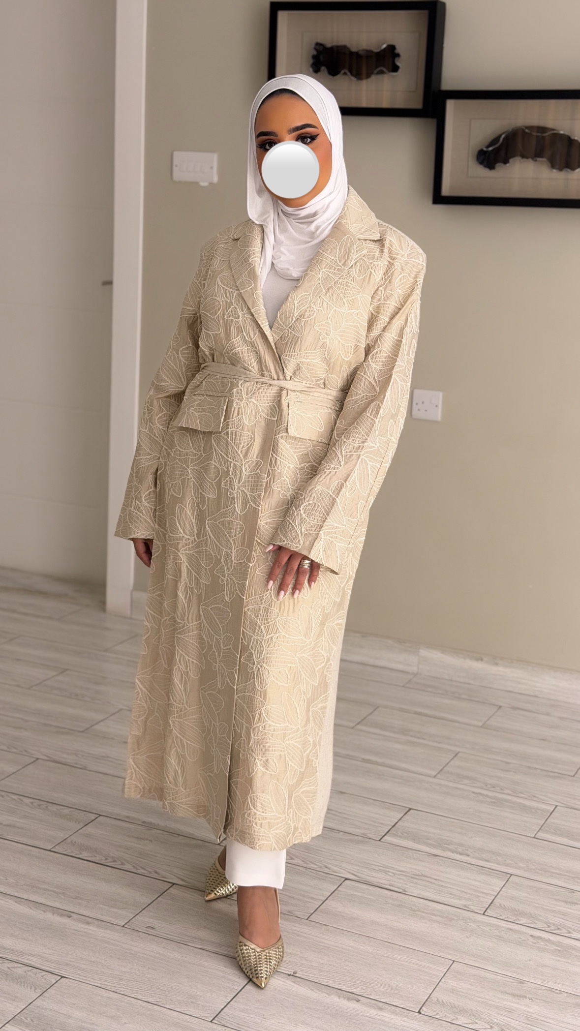 Linen beige blazer - الصورة 4