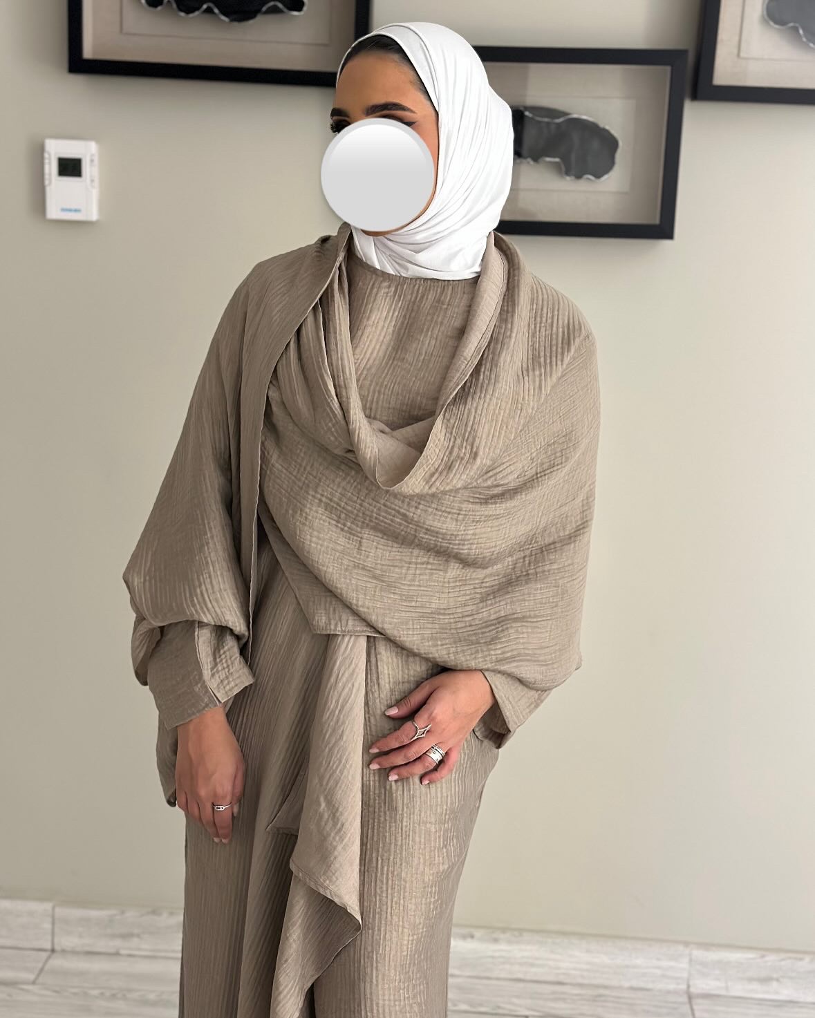 Scarf set - Beige - الصورة 3