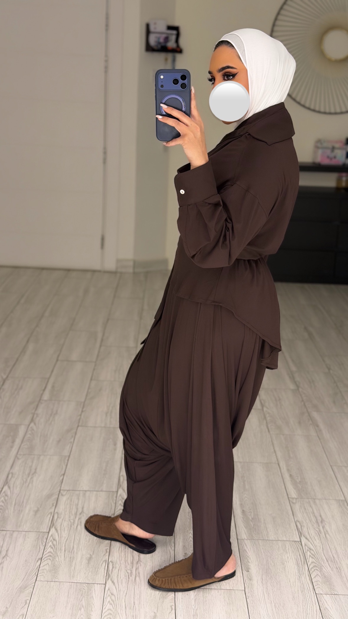 Casual sharwal Set - Brown - الصورة 5