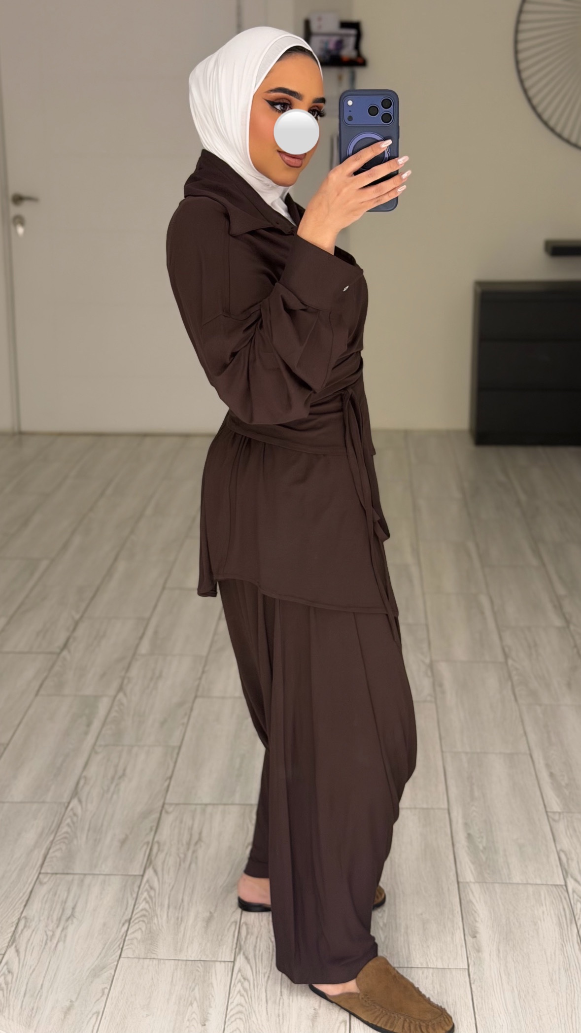Casual sharwal Set - Brown - الصورة 2