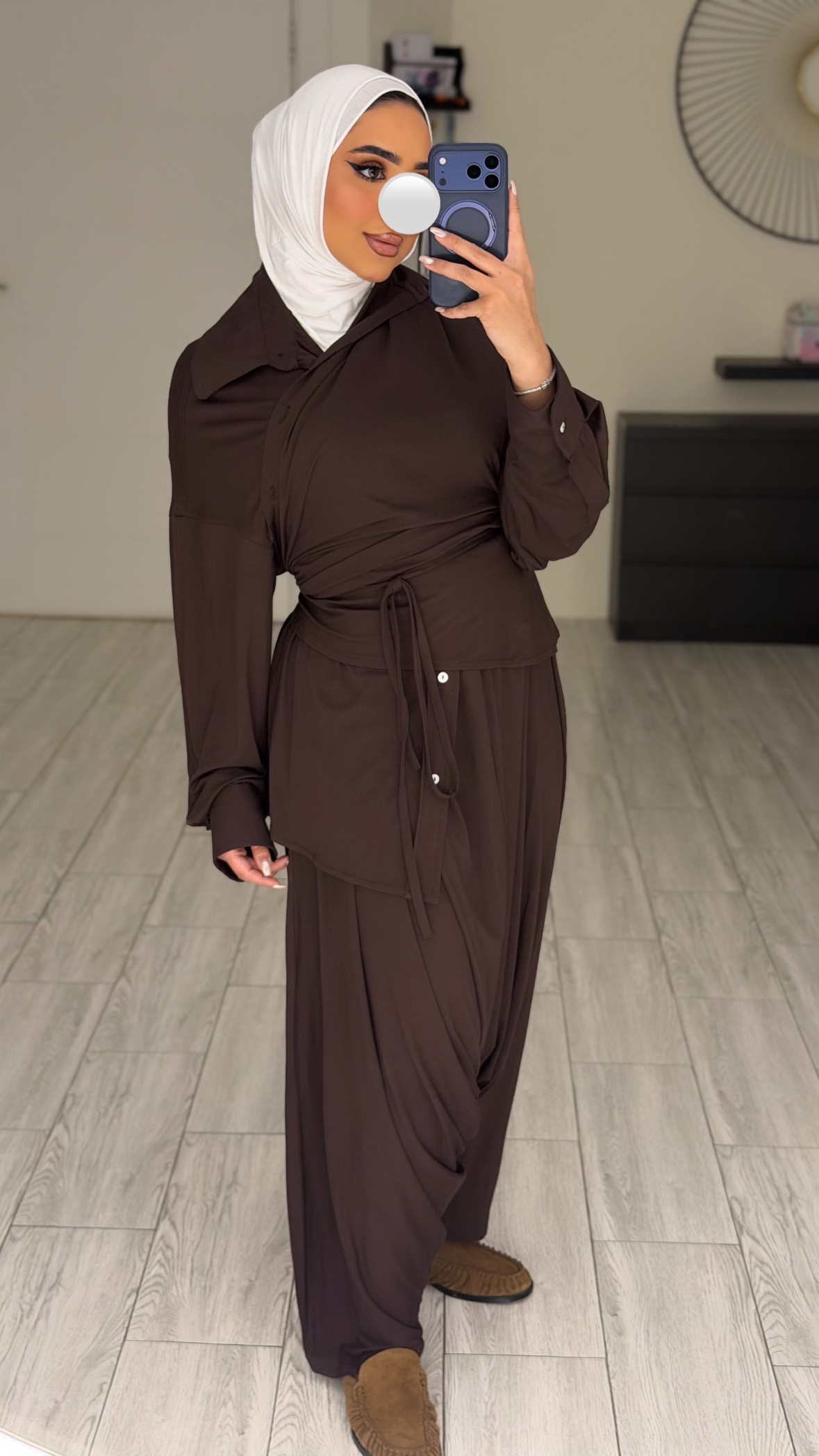 Casual sharwal Set - Brown - الصورة 8