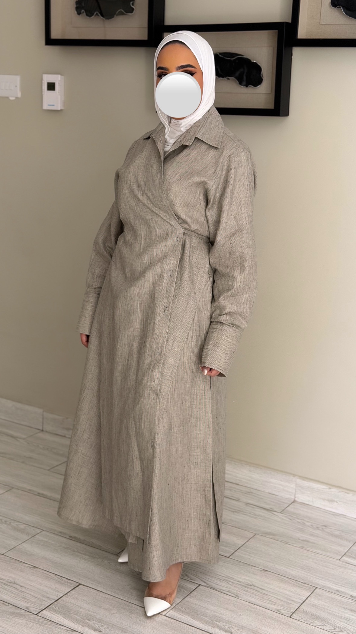 Linen pure - beigeXblack set