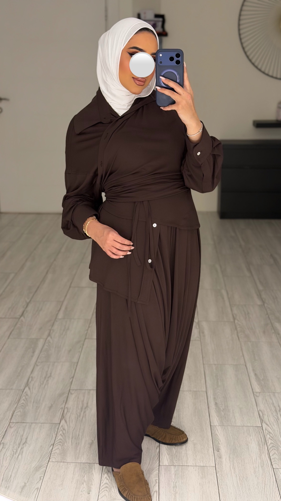 Casual sharwal Set - Brown - الصورة 7
