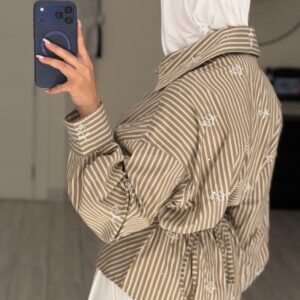 Alternative view of Beige Lines Shirt - Only shirt