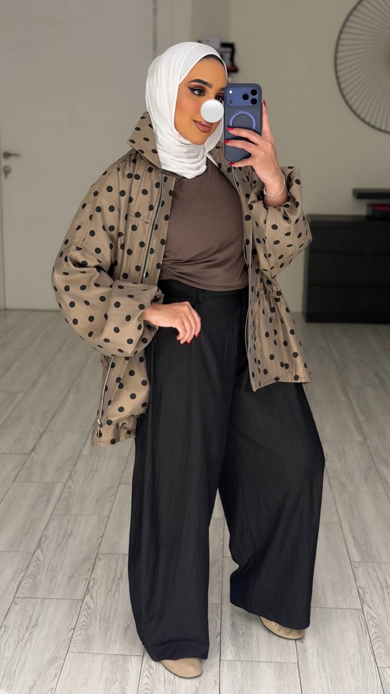 Polka dots jacket - Hazelnut