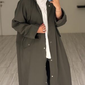 ⁦Basic trench - GreyOlive⁩ - الصورة ⁦3⁩
