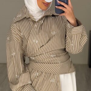 Beige Lines Shirt - Only shirt