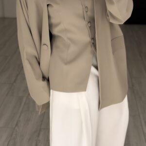 Alternative view of Light beige Set - vest-jacket