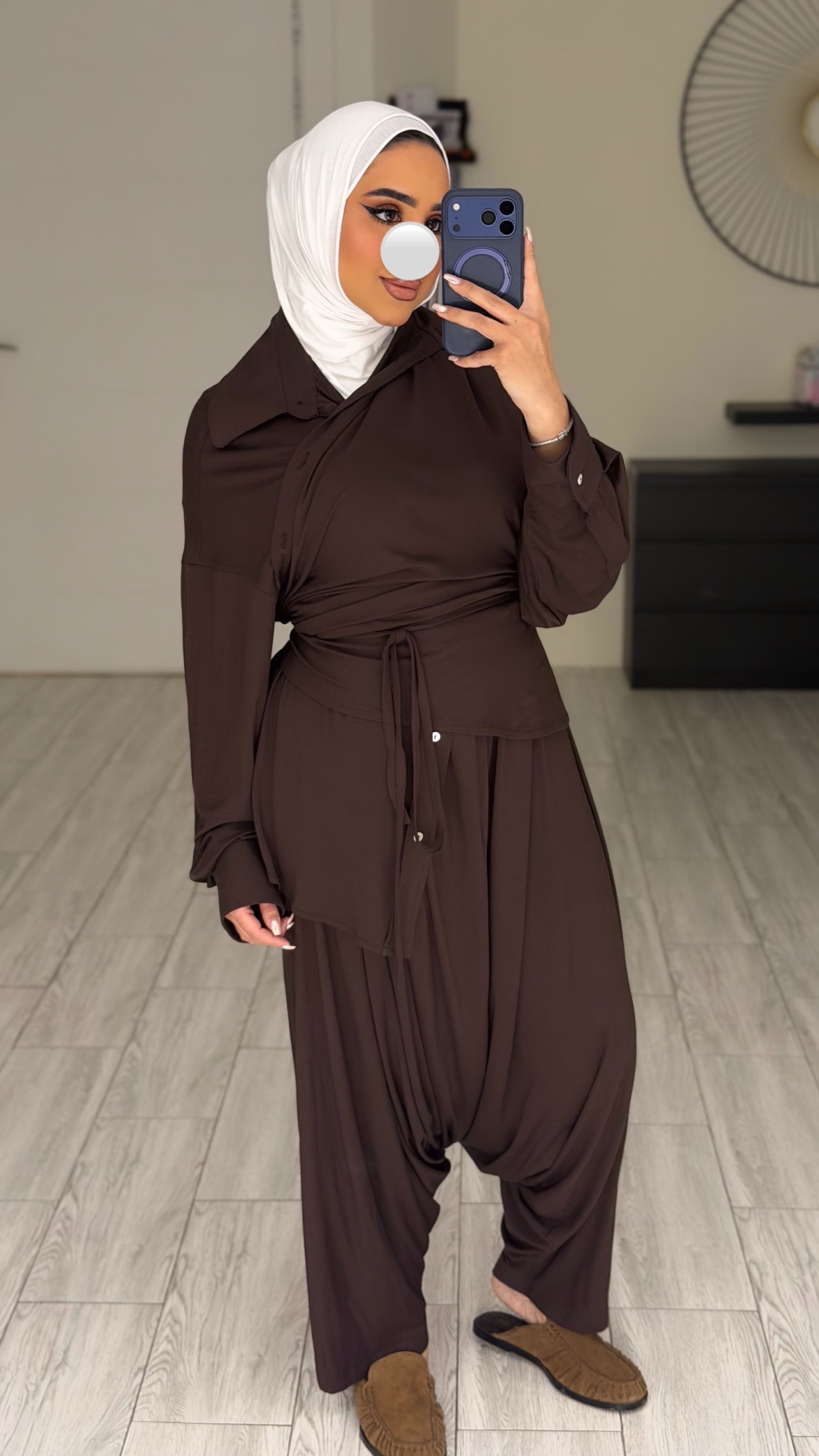 Casual sharwal Set - Brown - الصورة 4