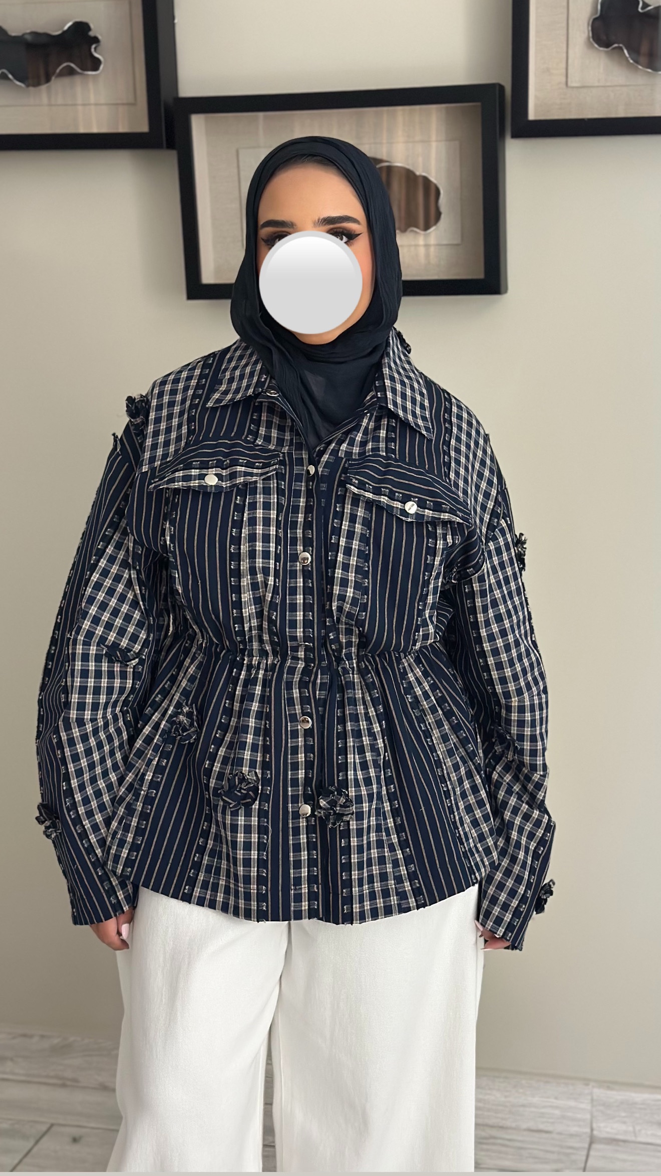 Checked Flower Top