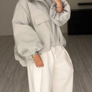 Alternative view of Bomber Jacket - light Grey