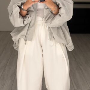 Bomber Jacket - light Grey - الصورة 6