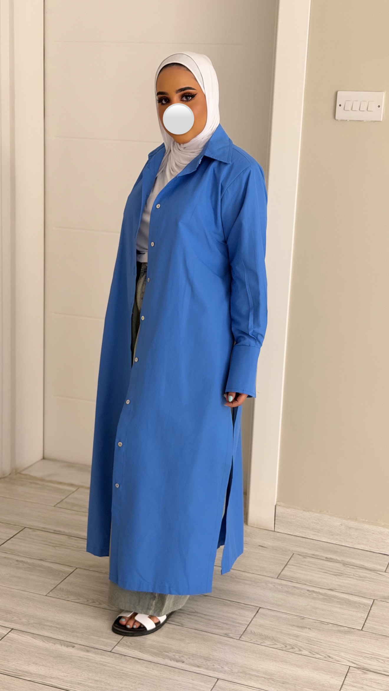 FreeSize Cotton Shirt - Blue